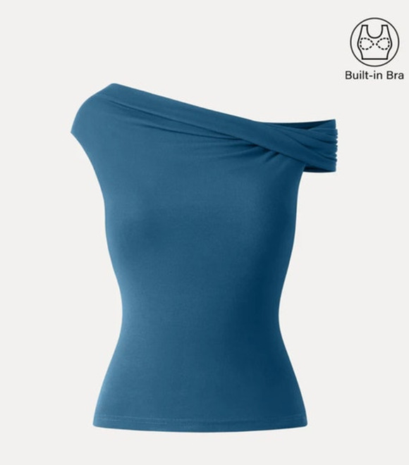 OGL Tops - OGL Top Size L NEW Eco-SkinKiss Multi-wear Versatile Necklines Brami Top Blue